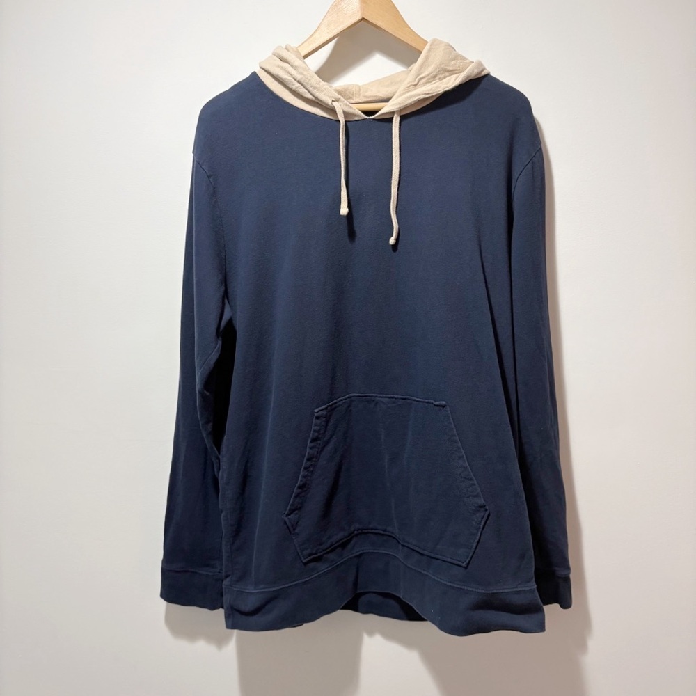 Pacsun Hooded Long Sleeve Color Block Short Men’s Size Large Navy Blue and Cream